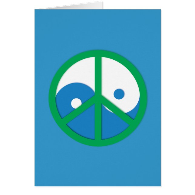 Cartão Yin-Yang com sinal de paz (Frente)