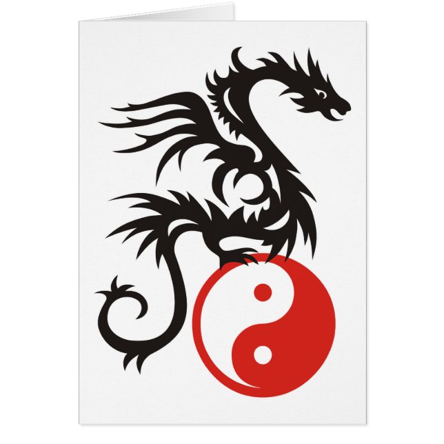Cartão Yin & Yang Dragon (Frente)