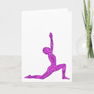 Cartão Yoga Crescent-Moon Mehndi Design Greeting Card