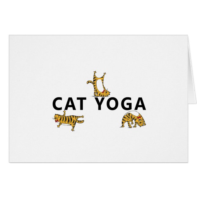 Cartão yoga de gato (Frente Horizontal)