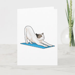 Cartão Yoga de Gato Meditação Fitness