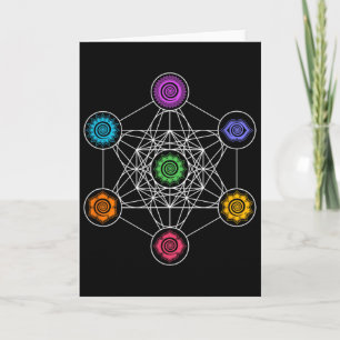 Cartão Yoga Geometria Sagrada Cubo de Metatron Chuva de C