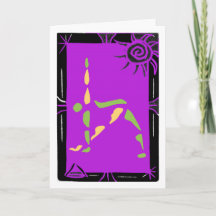 Yoga Greeting Card with Trikonasana/Triangle Pose