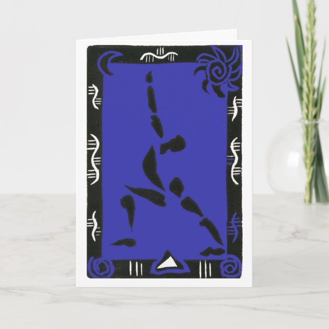 Cartão Yoga Greeting Card with Virabhadrasana I (Frente)