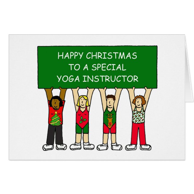 Cartão Yoga Instrutor Feliz Natal (Frente Horizontal)