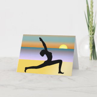Cartão Yoga Pose At The Beach Custom Greeting Cards