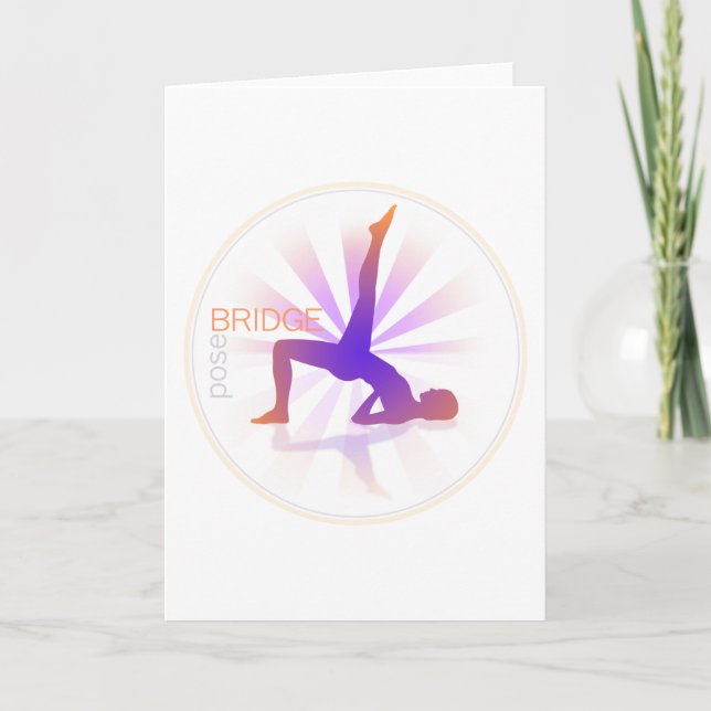 Cartão Yoga Pose Greeting Card (bridge pose) (Frente)