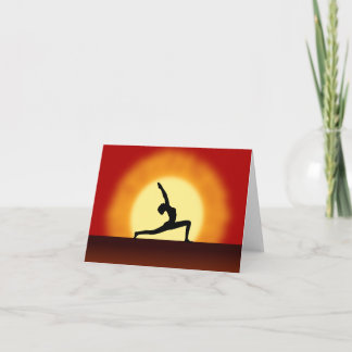 Cartão Yoga Pose Silhouette Sunrise Note Cards