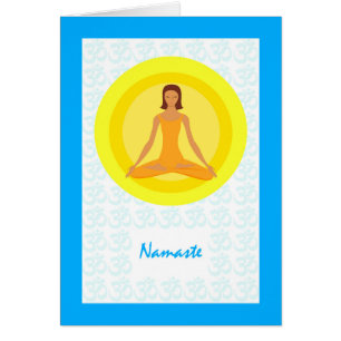 Cartão Yoga Pose, Tempo para Respirar, Namaste