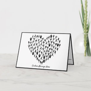 Cartão Yoga Poses Zen Heart Design Note Card