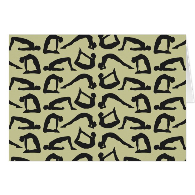 Cartão Yoga Positions Silhouettes (Frente Horizontal)