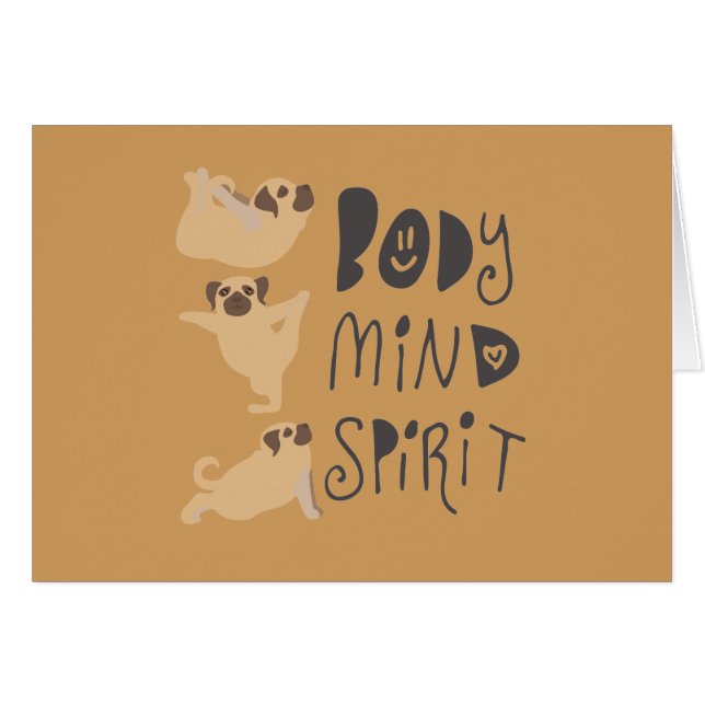 Cartão Yoga Pugs (Frente Horizontal)