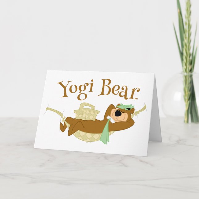 Cartão Yogi Bear Picnic Hammock Nap Time (Frente)