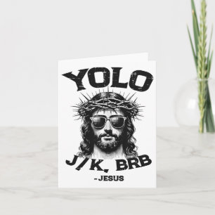 Cartão Yolo Jk Brb Jesus Camisa Páscoas Cristãs Engraçada