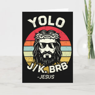 Cartão Yolo Jk Brb Jesus Dia de Páscoa Divertida Ressurre