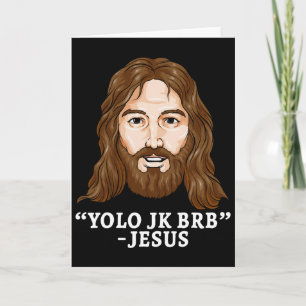 Cartão Yolo Jk Brb Jesus Engraçado Dia de Páscoa Ressurei