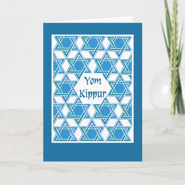 Cartão Yom Kippur Greeting Card - Star of David Pattern (Frente)