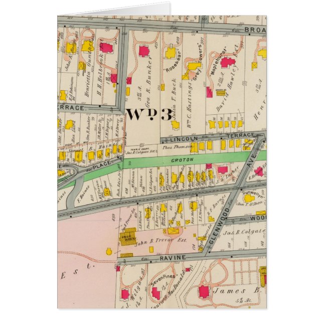 Cartão Yonkers NY Map (Frente)