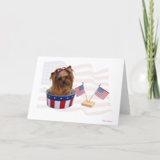 Cartão Yorkie 4th Of July