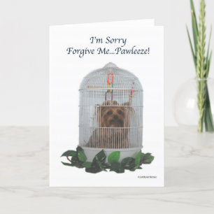 Cartão Yorkie Birdcage
