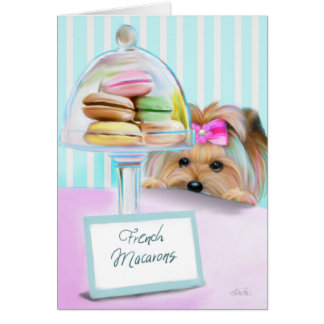 Cartão Yorkie French Macarons
