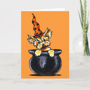 Cartão Yorkie Halloween Good Witch Off-Leash Art™