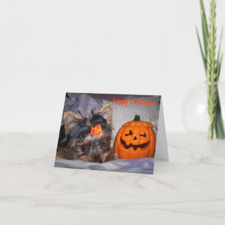 Cartão Yorkie Halloween Notecard