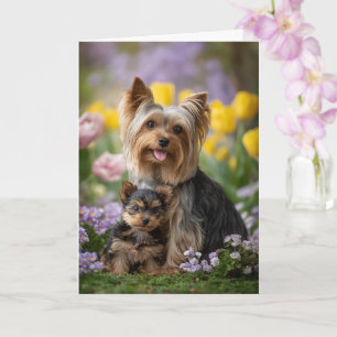 Cartão Yorkie Mãe Dia das Mães Amor