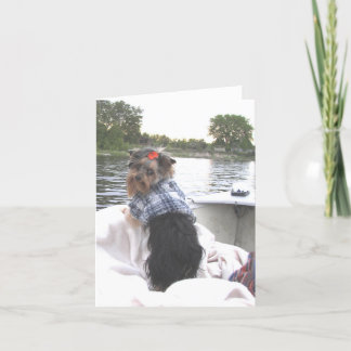Cartão Yorkie Notecard Gone Fishing