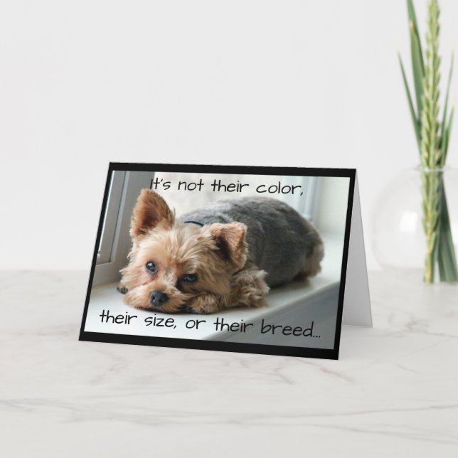 Cartão Yorkie on Window Sill Pet Sympathy (Frente)
