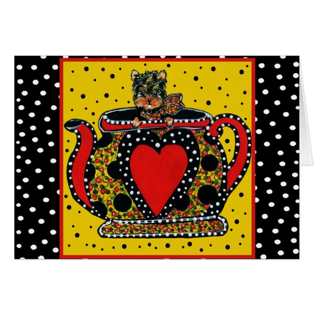 Cartão Yorkie Poo (Frente Horizontal)