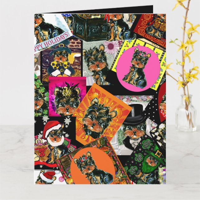 CARTÃO YORKIE POO (Flor Amarela)