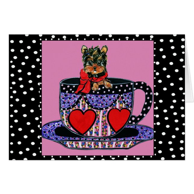 Cartão Yorkie Poo (Frente Horizontal)