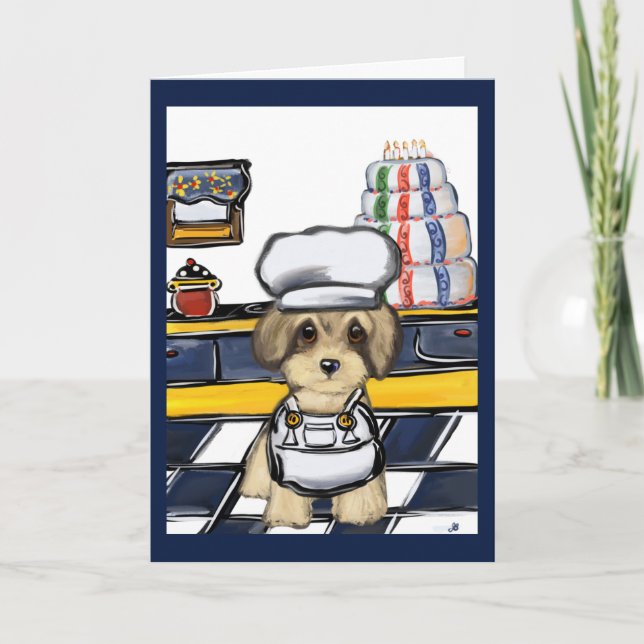 Cartão Yorkie Poo Chef (Frente)