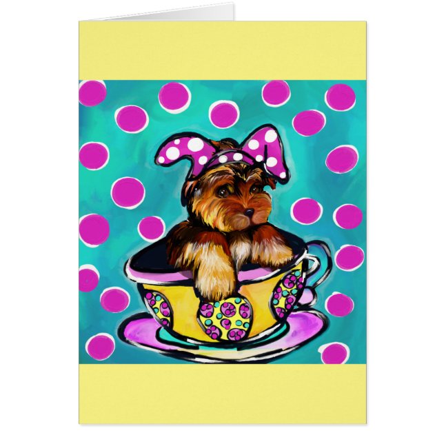 Cartão Yorkie Poo Páscoa (Frente)