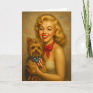 Cartão Yorkie Vintage