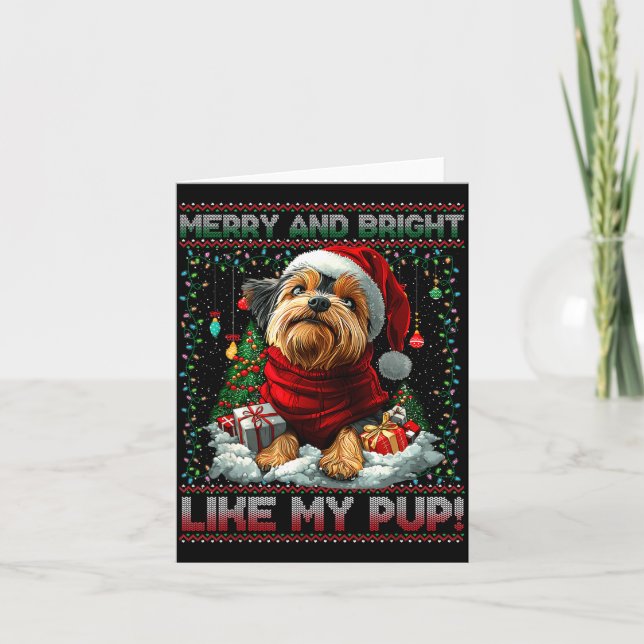 Cartão Yorkshire Terrier Christmas Tree Decorations Dog L (Frente)