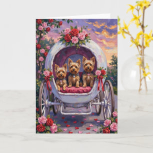 Cartão Yorkshire Terrier Dia dos Namorados