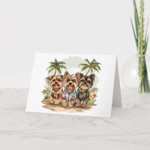 Cartão Yorkshire Terrier Dogs Hawaiian Shirts