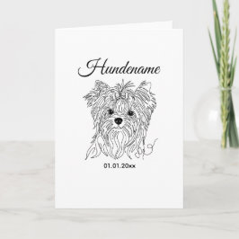 Cartão Yorkshire Terrier one line art custom dog photo