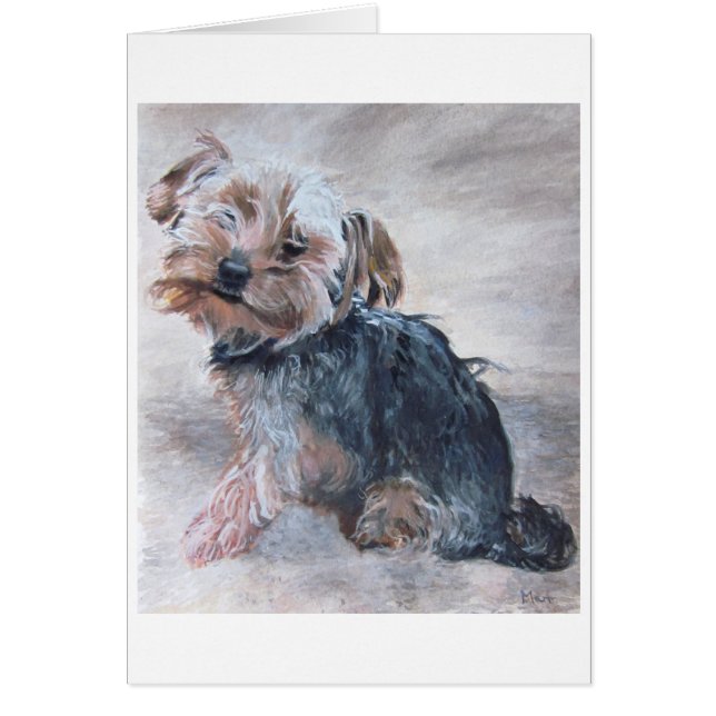 Cartão Yorkshire Terrier, Painting, Card (Frente)