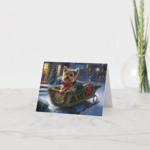 Cartão Yorkshire Terrier Temporada de Natal