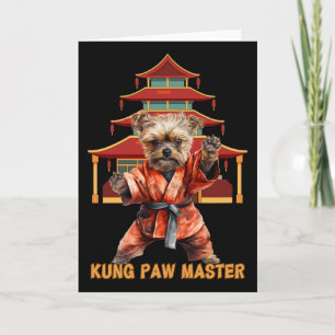 Cartão Yorkshire Terrier Yorkie Karatê Artes Marciais Eng