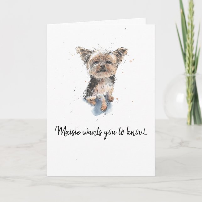 Cartão Yorkshire Terrier, Yorkie personalized Fathers day (Frente)