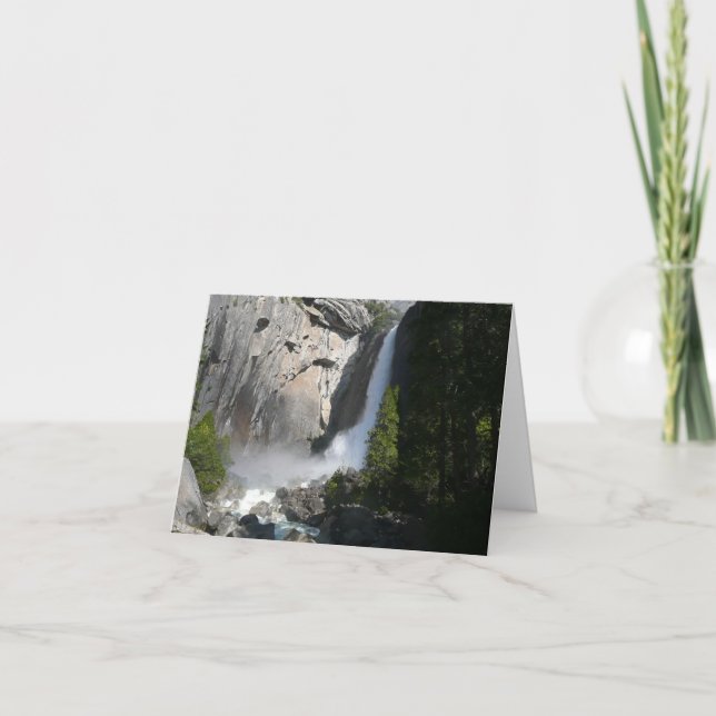 Cartão Yosemite Lower Falls do Parque Nacional de Yosemit (Frente)