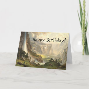 Cartão Yosemite Wilderness Waterfall Birthday Card