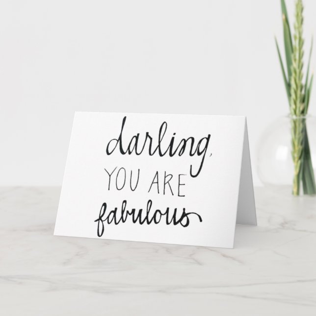 CARTÃO **YOU ARE FABULOUS** LOVE CARD FOR ALL OCCASIONS (Frente)