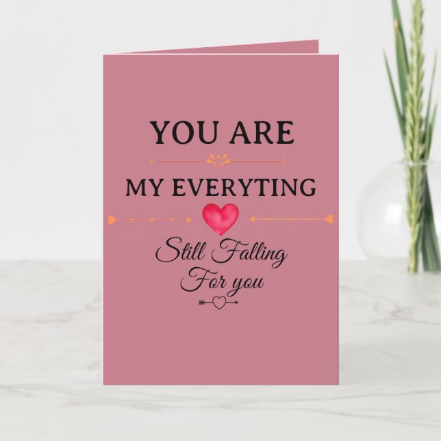 Cartão You Are My Everything – Romantic Love Quote Wall  (Frente)