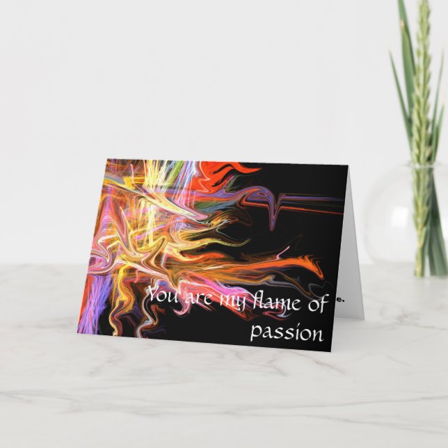 Cartão You are my flame of passion love greeting card fra (Frente)