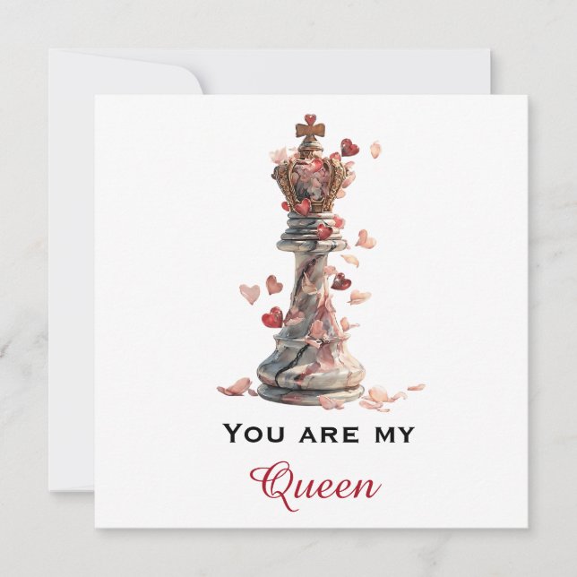 Cartão You Are My Queen Chess Valentine's Day (Frente)